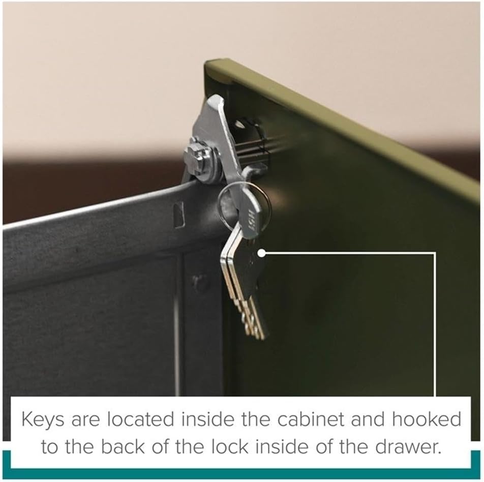 Pemberly Row 2 Drawers 28.38" Vertical Beige Metal Filing Cabinet Lockable Pre-Assembled Stationary Letter Size for Home, Office