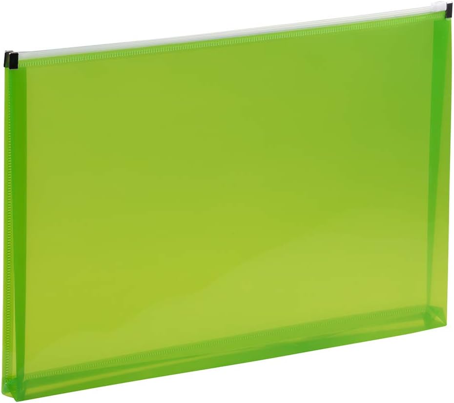 JAM PAPER Plastic Envelopes with Zip Closure - Legal Booklet - 9 1/2 x 14 1/2 - Assorted - 6/Pack