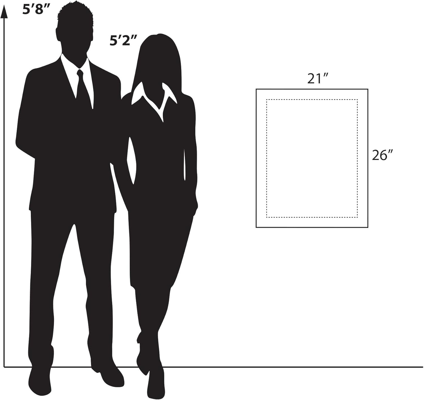 Azar Displays 105528-BLK Acrylic Floating Double Panel Wall Frame,17" x 22" Graphic Size, Overall Frame Size: 21" x 26", Black