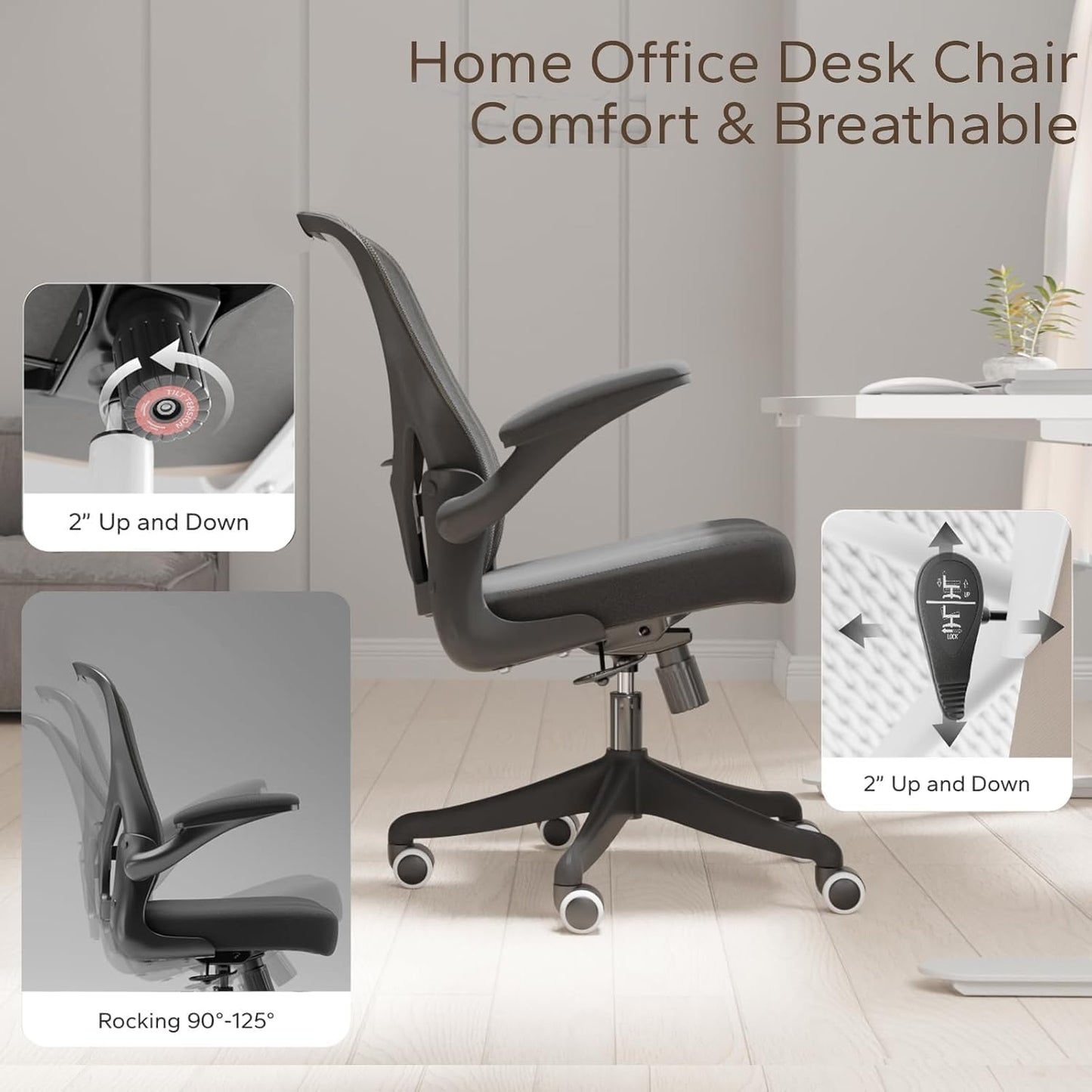 Desk Office Chairs Computer Mesh Chair Executive Chair with Lumbar for Home & Office (03BLACK)