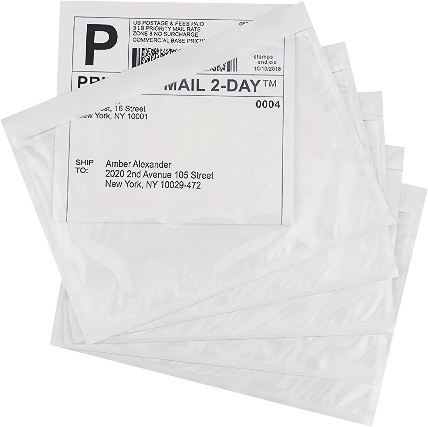 Shipping Labels Sleeves, Packing Slip Envelope Pouches 7.5" x 5.5" Packing List Mailing Envelopes with Clear Self-Adhesive (50 Pack)