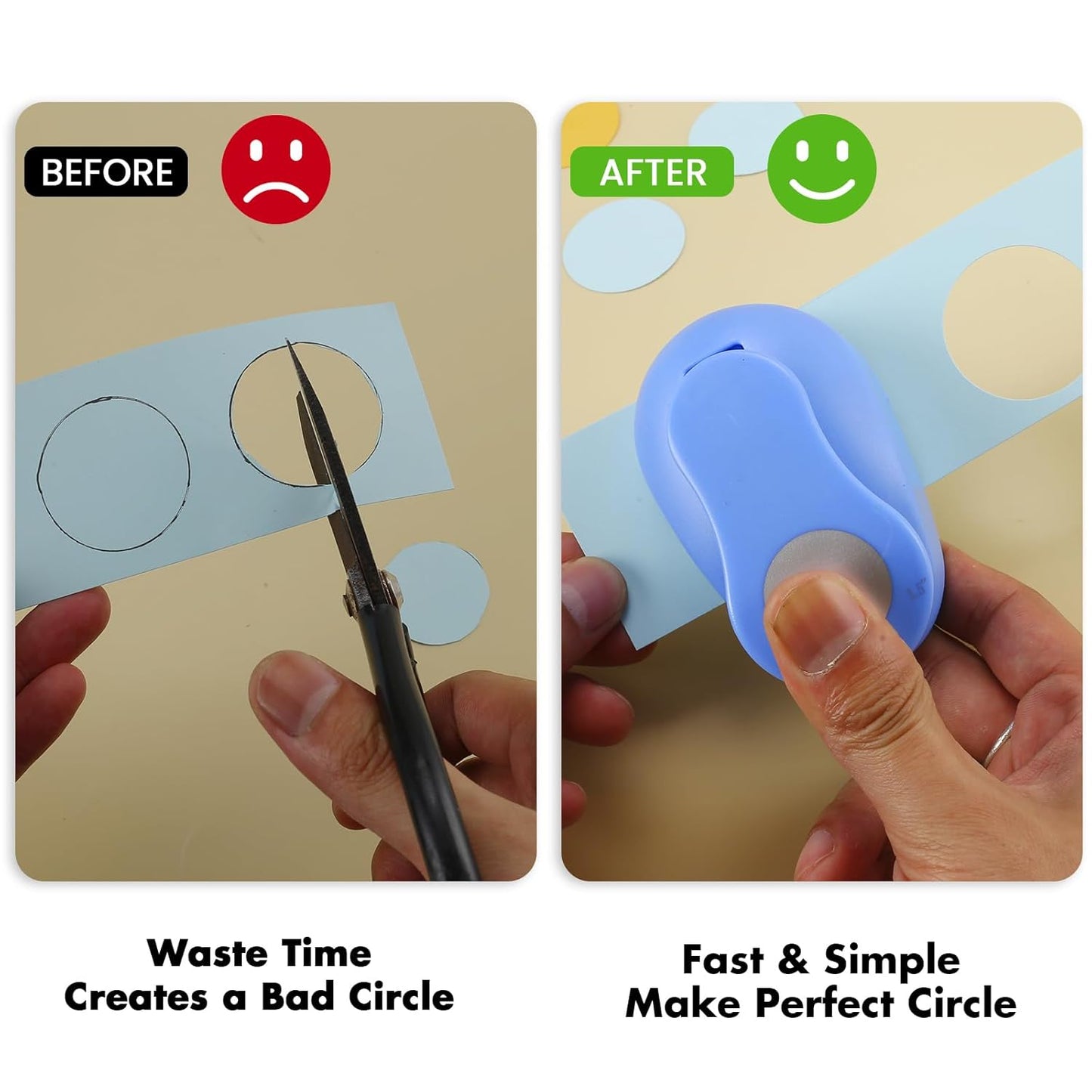 LOONENG 1.5 Inch Circle Paper Punch - Create Perfect Circles for Handmade Craft Projects - Ideas for Scrapbooking, Card Making, DIY Photo Albums, Gift Tags, Homemade Confetti