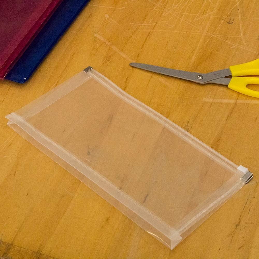 JAM PAPER Plastic Envelopes with Zip Closure - #10 Booklet Wallet - 5 x 10 - Clear - 12/Pack