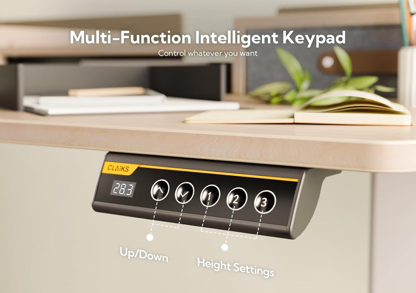 YDN Standing Desk with Drawers, 59 Inch Standing Desk Adjustable Height, Adjustable Electric Stand Up with Storage and Shelf, Natural