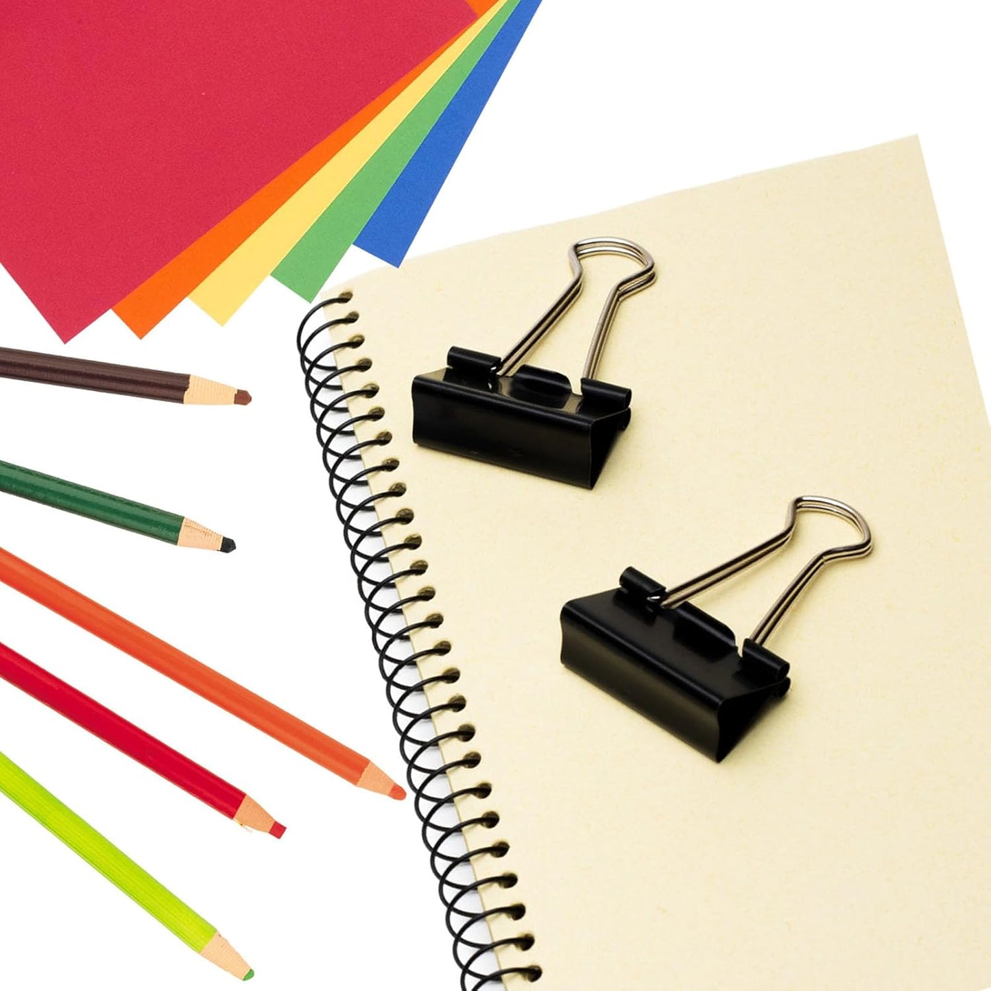 Plastic Spiral Binding Coils 100 Pack, Coil Binding 8mm(5/16") 40 Sheet Capacity, 4:1 Pitch Black Binding Spirals for Students and Coworker