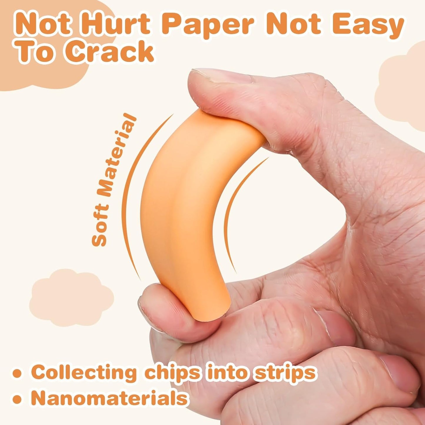 Pencil Erasers, Rubber Erasers, Erasers for Pencils, Erasers for School, Bright Colors, Pack of 6