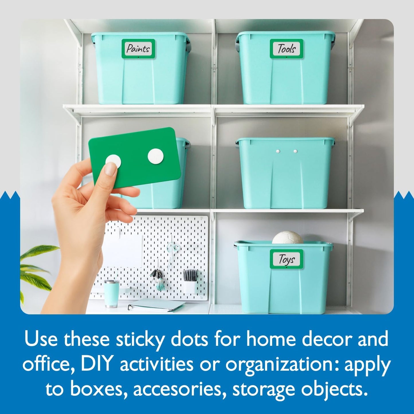 1/2-inch Diameter Hook and Loop Self-Adhesive Dots, 1440 per roll/Loop-Side Only (White)