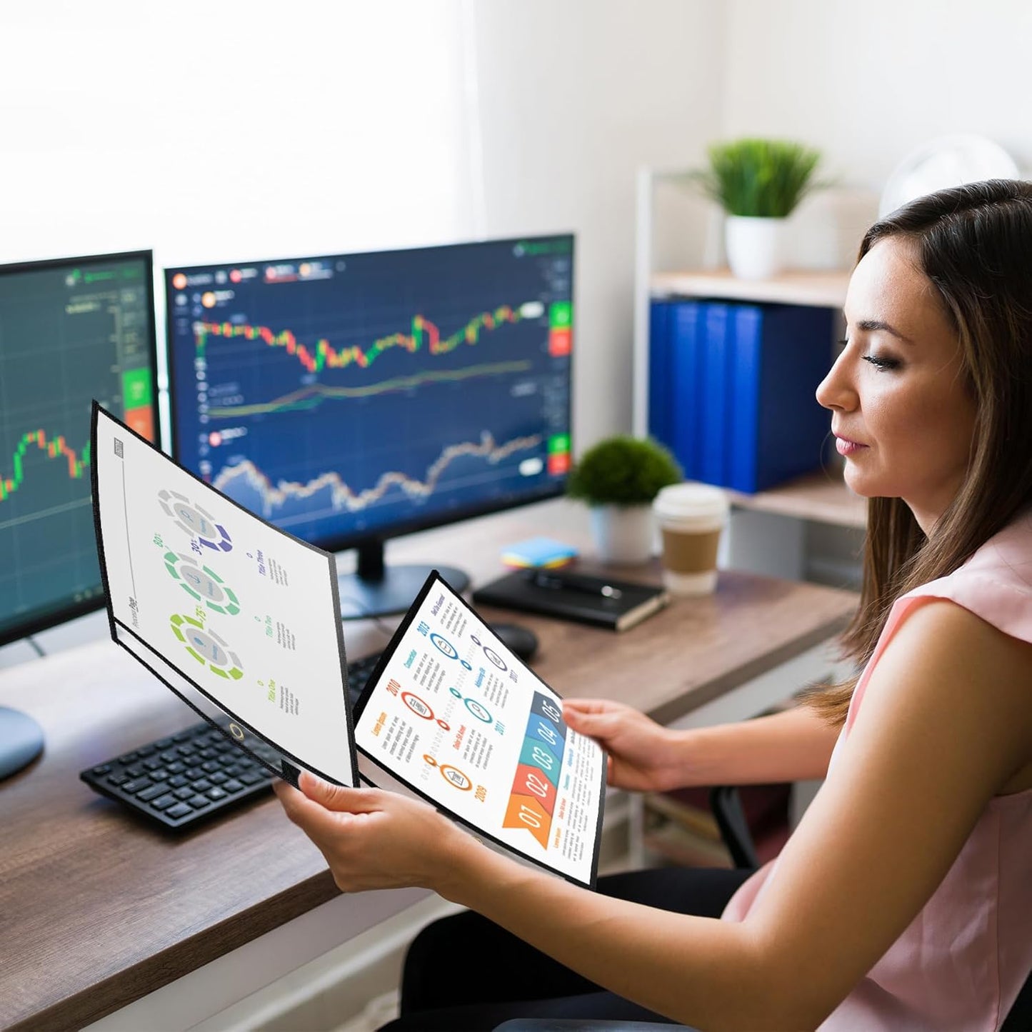 Ndsox 30 Packs Dry Erase Pockets Reusable Oversized Plastic Sleeves Clear Job Ticket Holders Heavy Duty Transparent Hanging Document Protectors for Classroom School Office Work Warehouse, Black