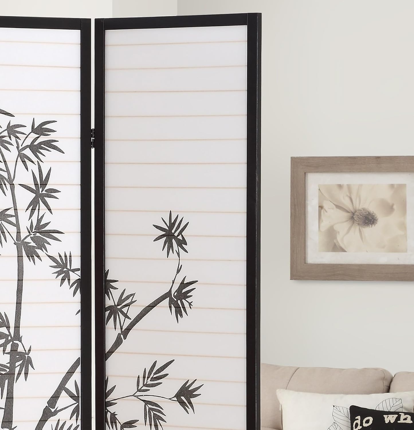 NicBex Room Divider 3 Panel Room Dividers with Oriental Style Partition Room Dividers and Folding Privacy Screens Wall Divider for Home, Office, Room Separation,72" W x 1" D x 72" H, Black