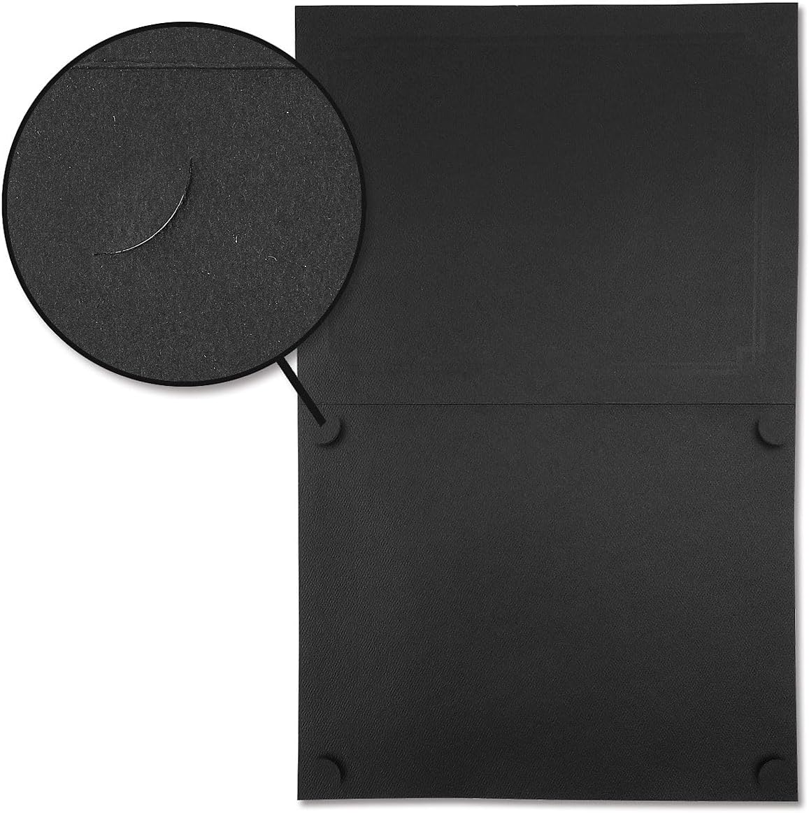 Plain Black Certificate Folders - Pack of 10, Linen Cover 80 lb. Stock, Folded, Die-Cut Corners, for Office, Business Awards, Graduation, School Diploma Holder, 9-1/2" x 12"
