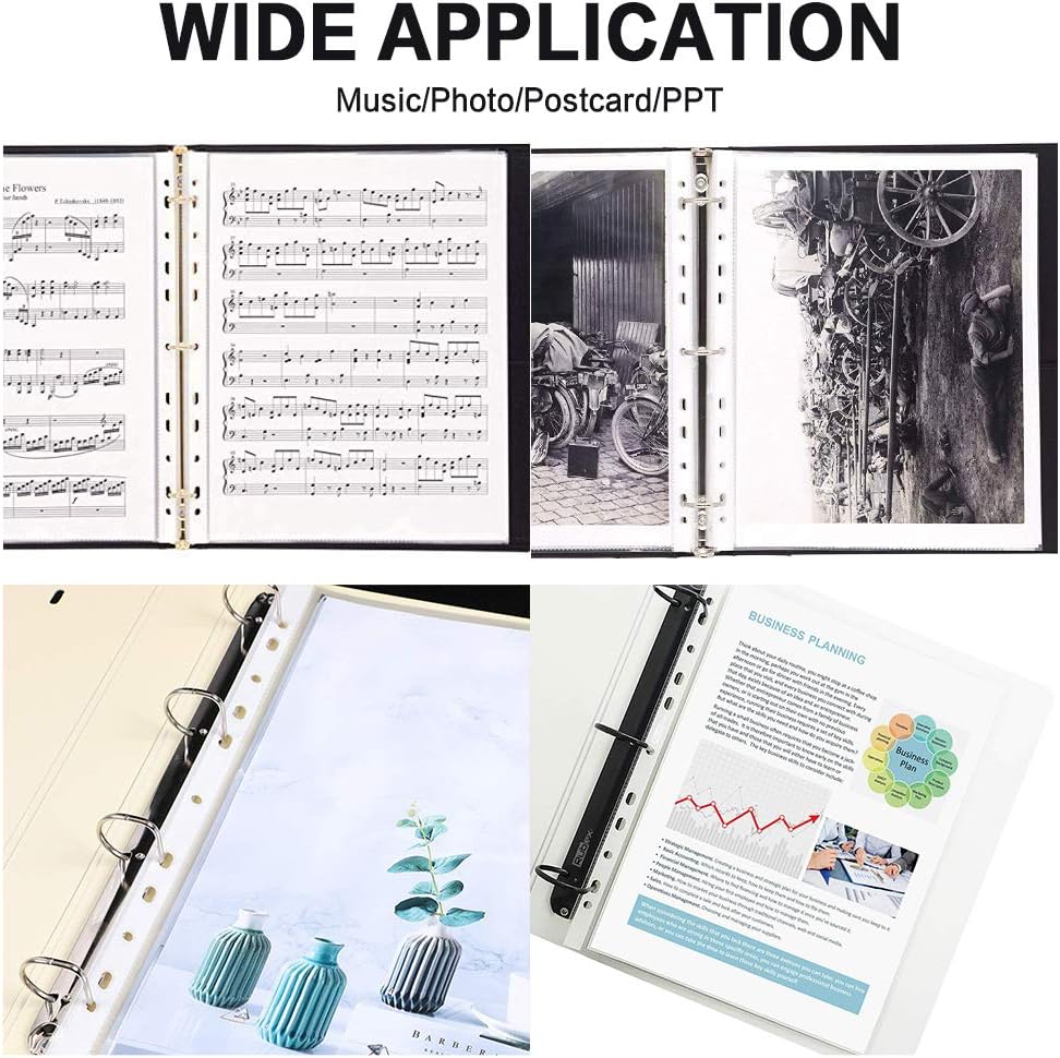 Sheet Protectors, HERKKA 500 Pack Upgrade Clear Plastic Page Protectors Sheet Reinforced 11-Hole Fit for 3 Ring Binder Fits Standard 8.5 x 11 Paper, 9.25 x 11.25 Top Loaded, Acid Free