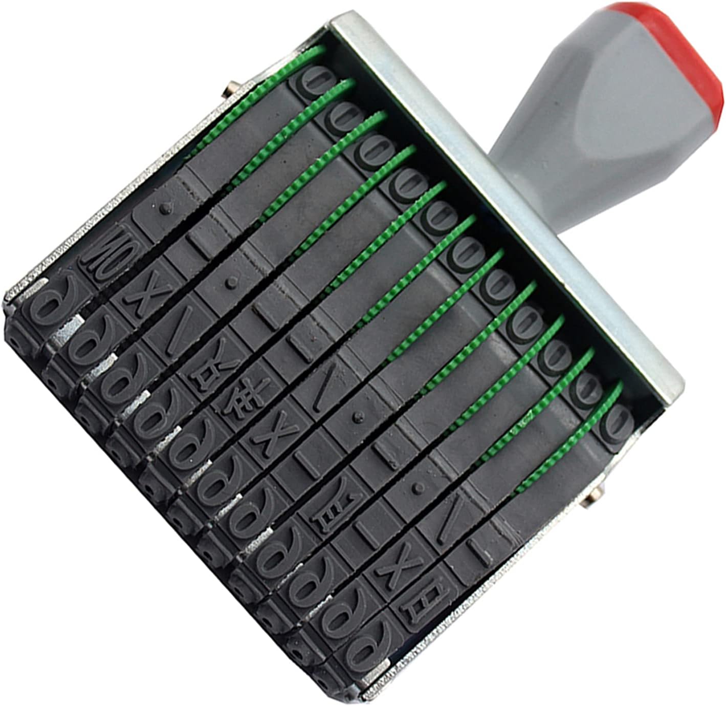 ZENG 11 Line Changeable Numbers 0-9 & Symbol Rubber Stamp, Fit for Date,Business Office & School Supplies, Imprint Size 68 x 7 mm, Multicolor