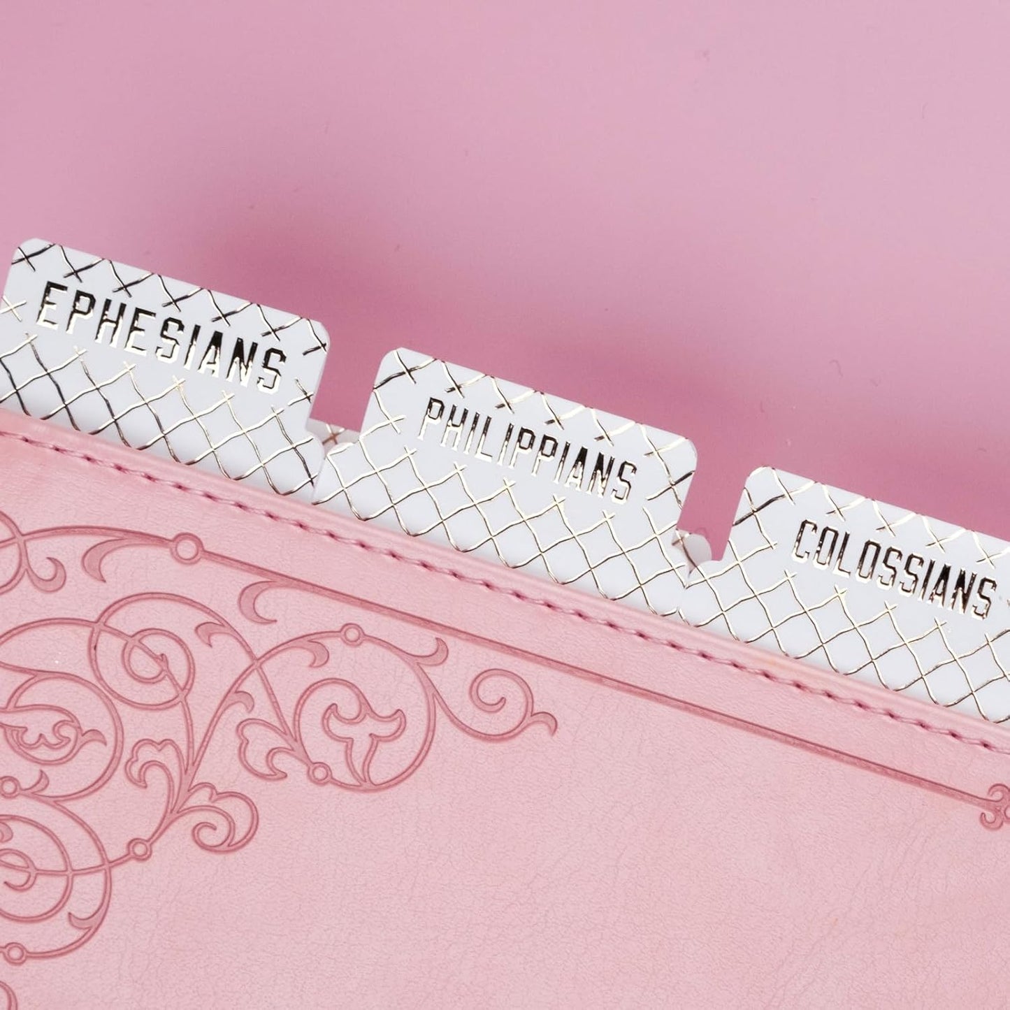 UPAFEXXI-Laminated Bible Tabs (Gold Foil Embossed Lettering), Bible Tabs for Women and Men, Reposition Large Print Stickers, Easy to Read and Apply, 80Chapters Labels for Easy Navigation(White)