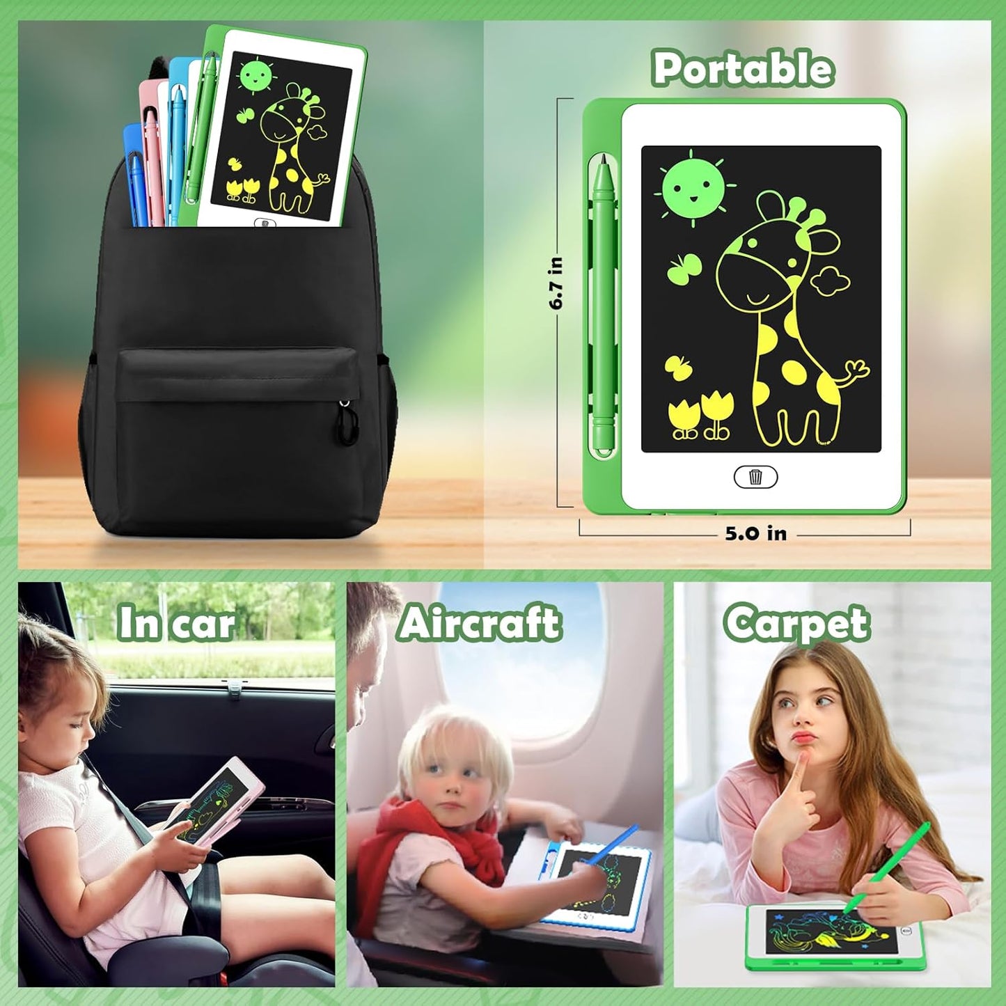 4 Pack LCD Writing Tablet for Kids, 6.5 Inch Colorful Doodle Board Drawing Tablet, Erasable Reusable Electronic Drawing Pads, Educational Learning Toys Birthday Gifts for Girls Boys Age 3 4 5 6 7 8