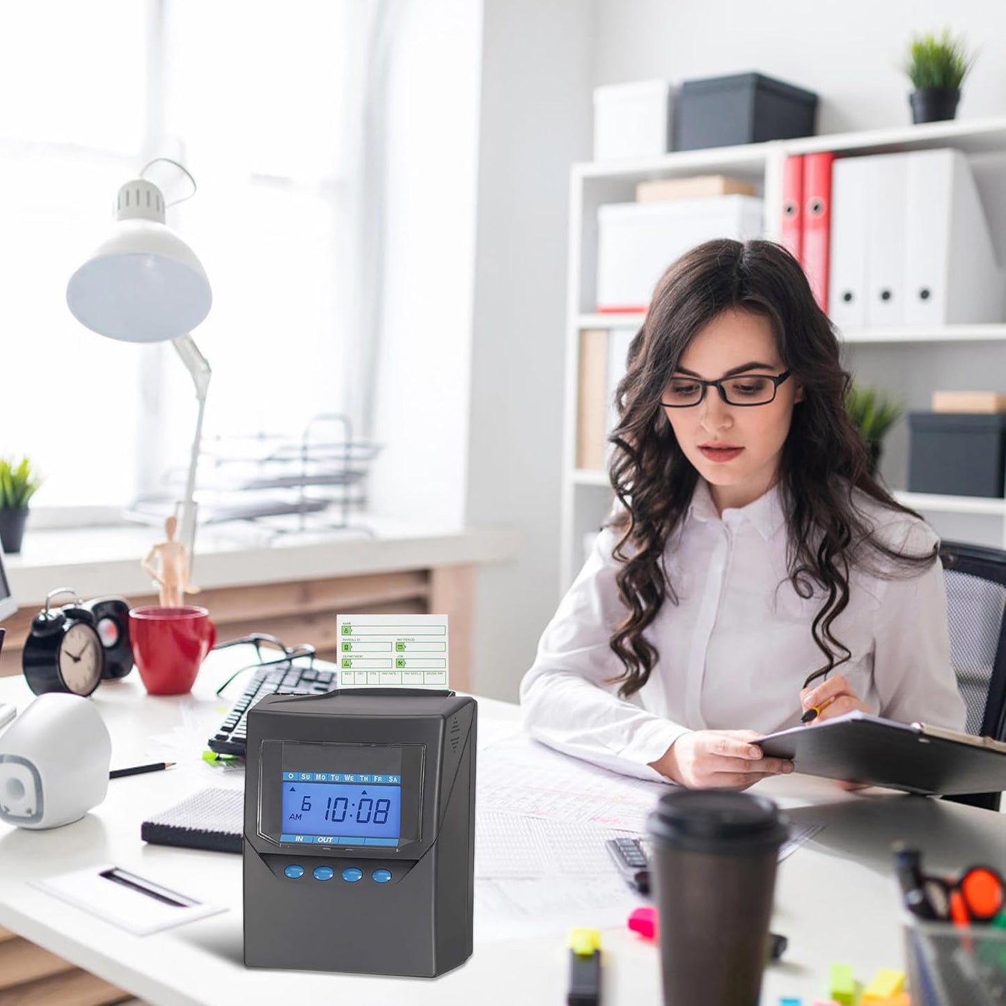 Time Cards for Employees Monthly,Numbered Days,All Pay Periods, 50 Count,2-Sided, 3 3/8" x 7 3/8",Green Print,Timecards for Time Clocks