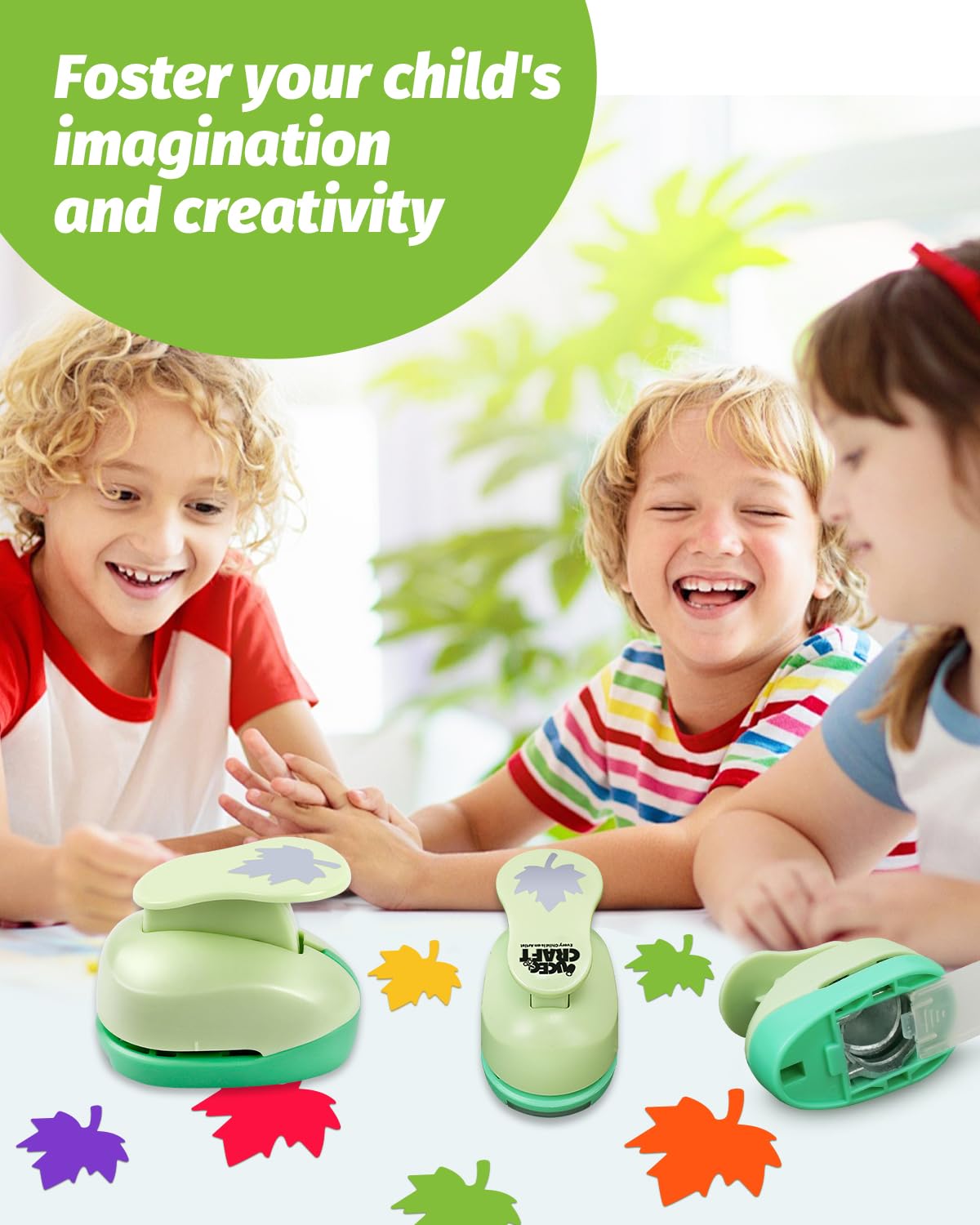 UCEC Craft Paper Punch, Maple Leaf Punch Set 3pcs 3/8" 5/8" 1" Inch Hole Punch for Paper Crafting, Scrapbooking, DIY Projects, Hollywood Decoration