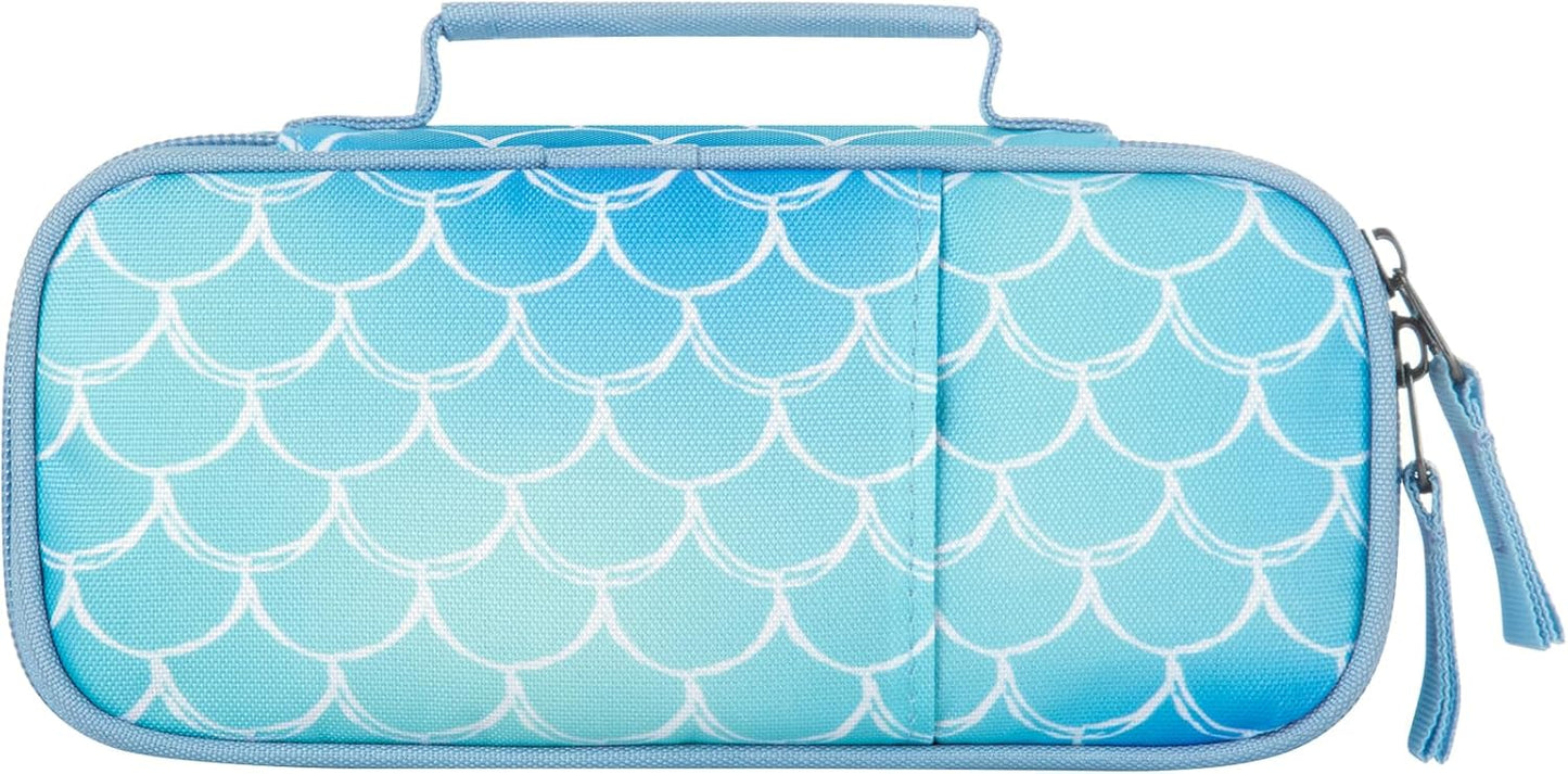 Choco Mocha Mermaid Pencil Case for Girls, Soft Pencil Case Kids Pencils Pouch for Kindergarten Girls, Blue