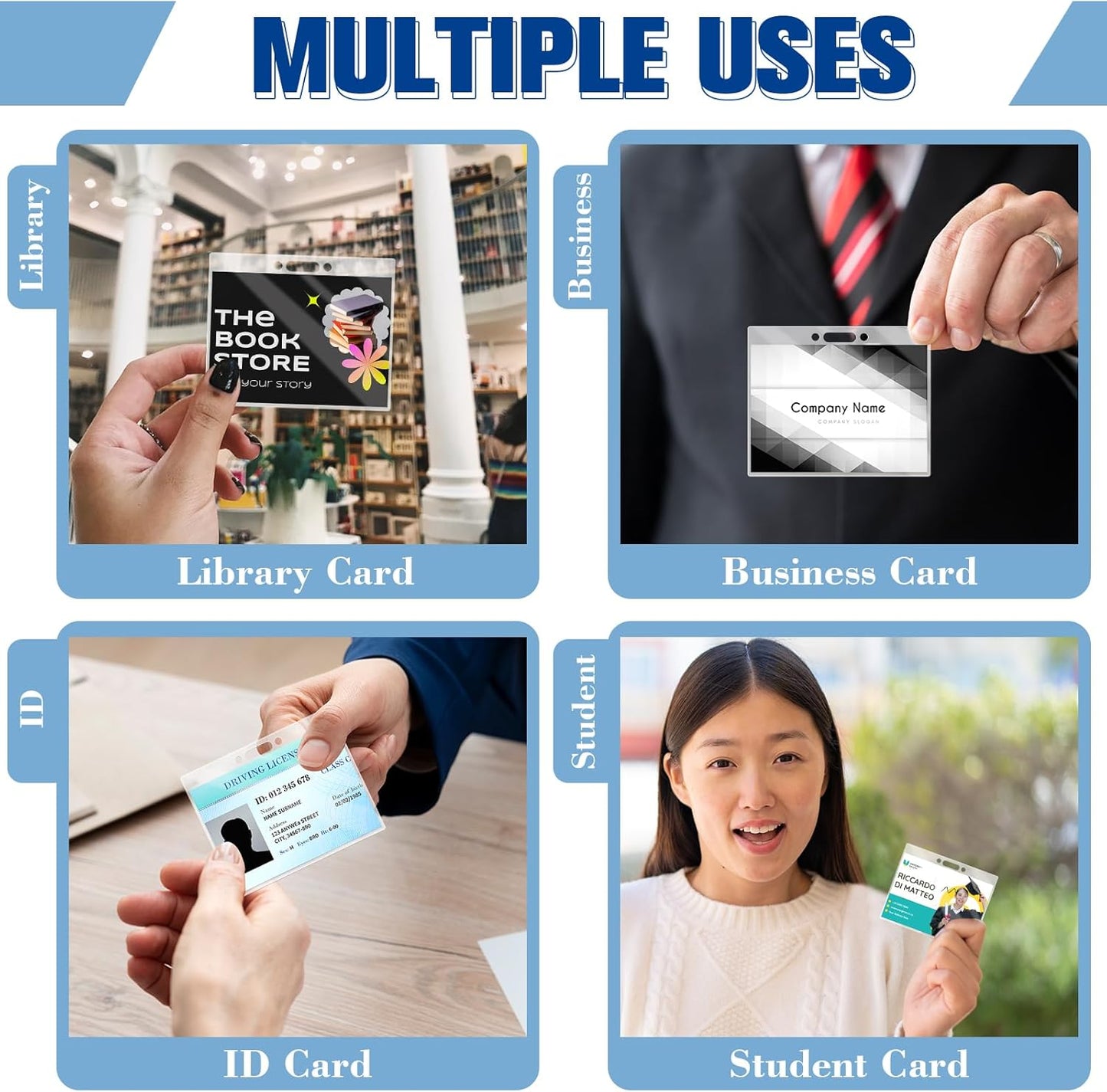 200 Pack 5mil 2.94“x4.13" Thermal Laminating Pouches Badge Laminate Pouches Clear Laminated Luggage Tags Printable Laminator Pouches for Business Permits Cards (200, 2.94"x4.13"-5mil-with Holes)