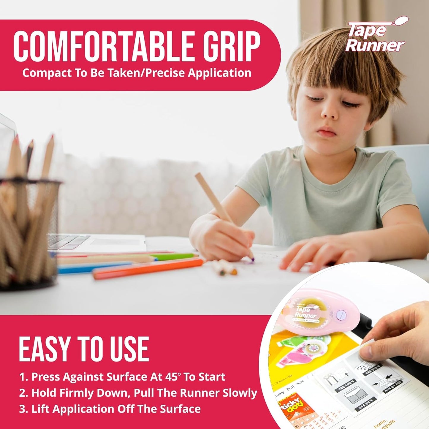 Tape Runner - Double Sided Adhesive with Dispenser Roller Included - Acid Free, Sticky, Clear & Transparent - Ideal for Scrapbooking, Crafts & More - Standard - (315 inches per cartridge) 20 Cartridge