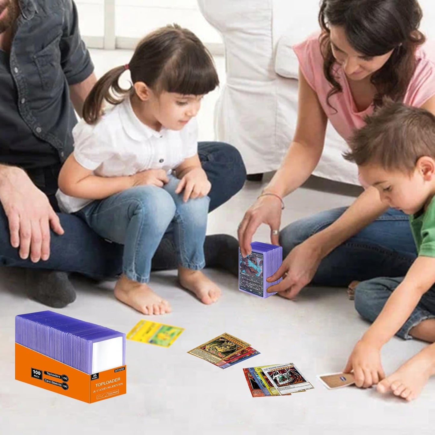 200Pcs Top Loaders for Cards (100Pcs Hard Plastic Card Holders & 100Pcs Penny Card Sleeves) 3" x 4" Toploaders, Card Protector Sleeves for Baseball Football Sports Cards, Standard Trading Cards