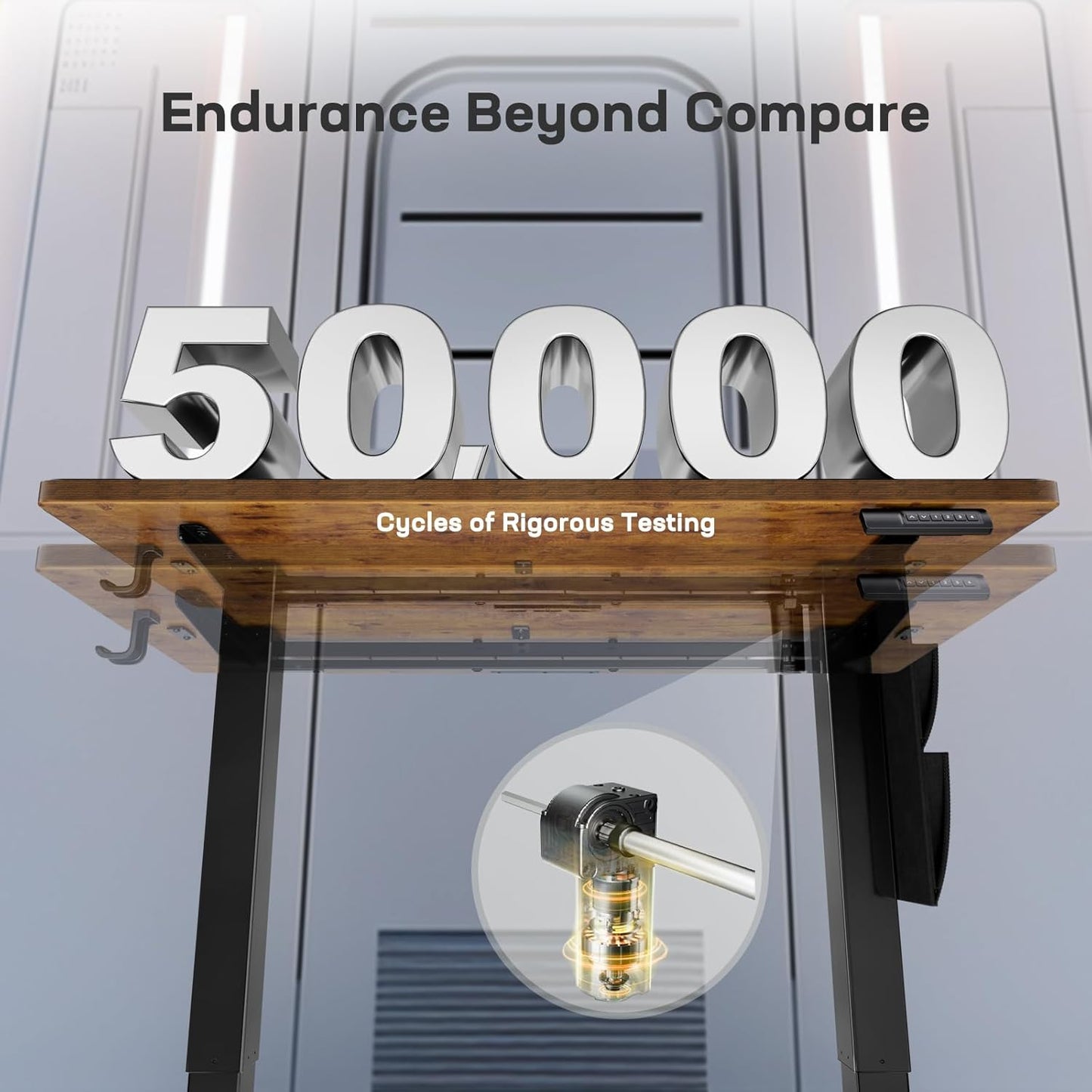 Marsail Electric Standing Desk Adjustable Height Home Office Desks 55"x28" with Storage Bag,Sit Stand up Desks for Study,Writing,Work Computer 4 Memory Preset with Headphone Hook