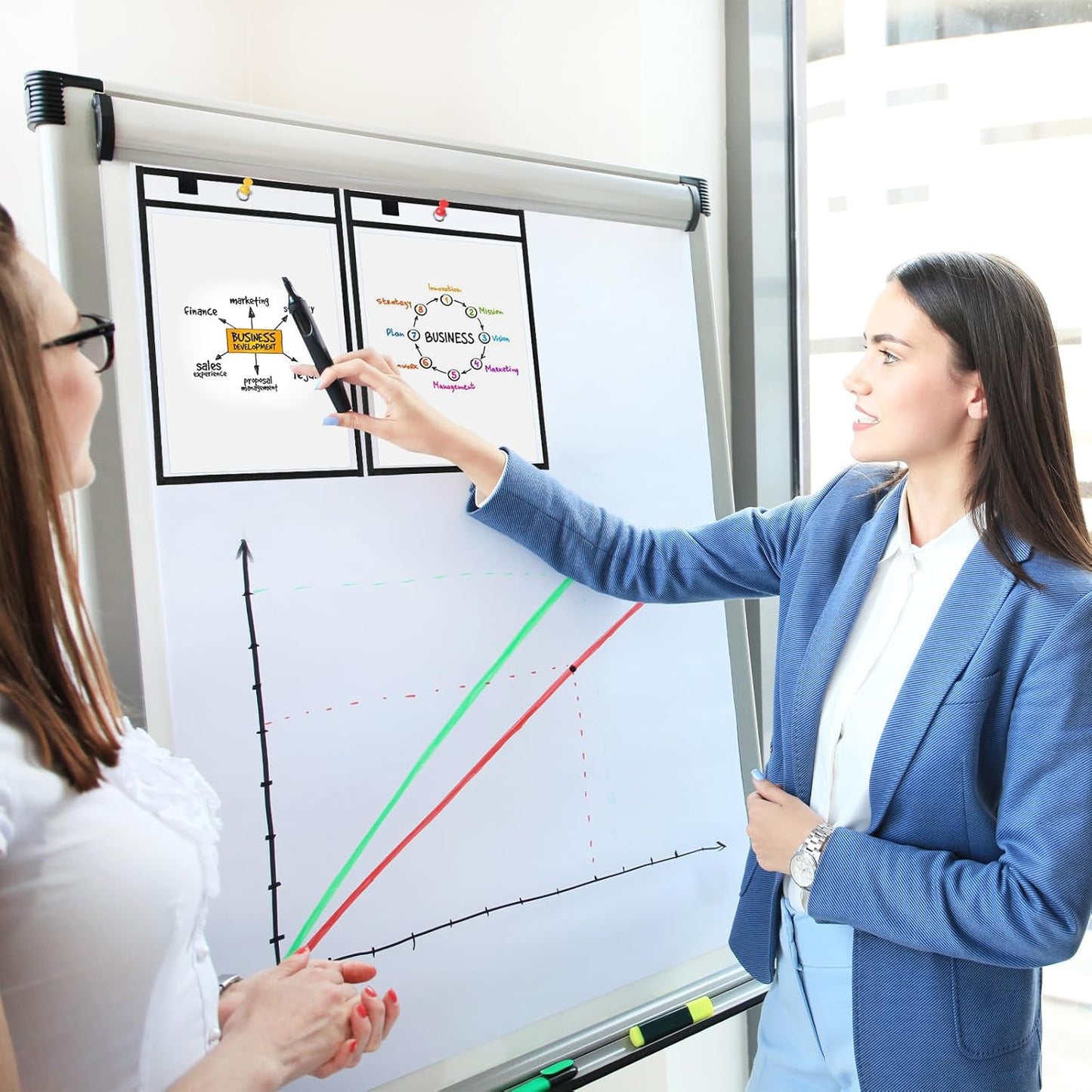 80 Pack Dry Erase Pockets, Black 14 x 10 Inch Reusable Job Ticket Holders Work Order Plastic Sleeves Shop Ticket Folder Dry Erase Sheet Protectors for Teacher Classroom Office Organization