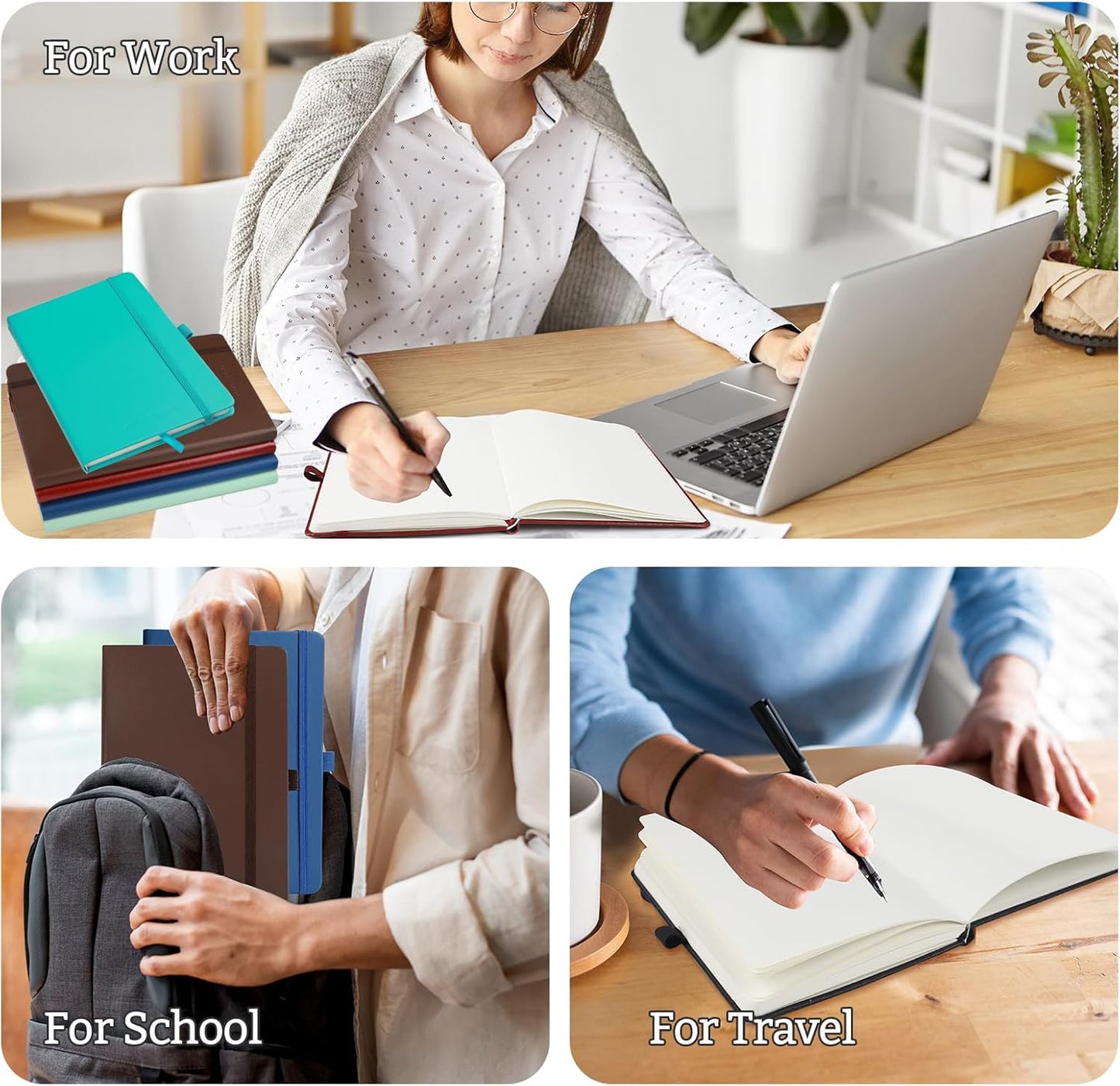 2Pack Blank Hardcover Sketch Book Notebook, A5 140 Pages 120Gsm Thick Journal for Drawing,School,Work,Diary,5.7''*8.3'',Light Green