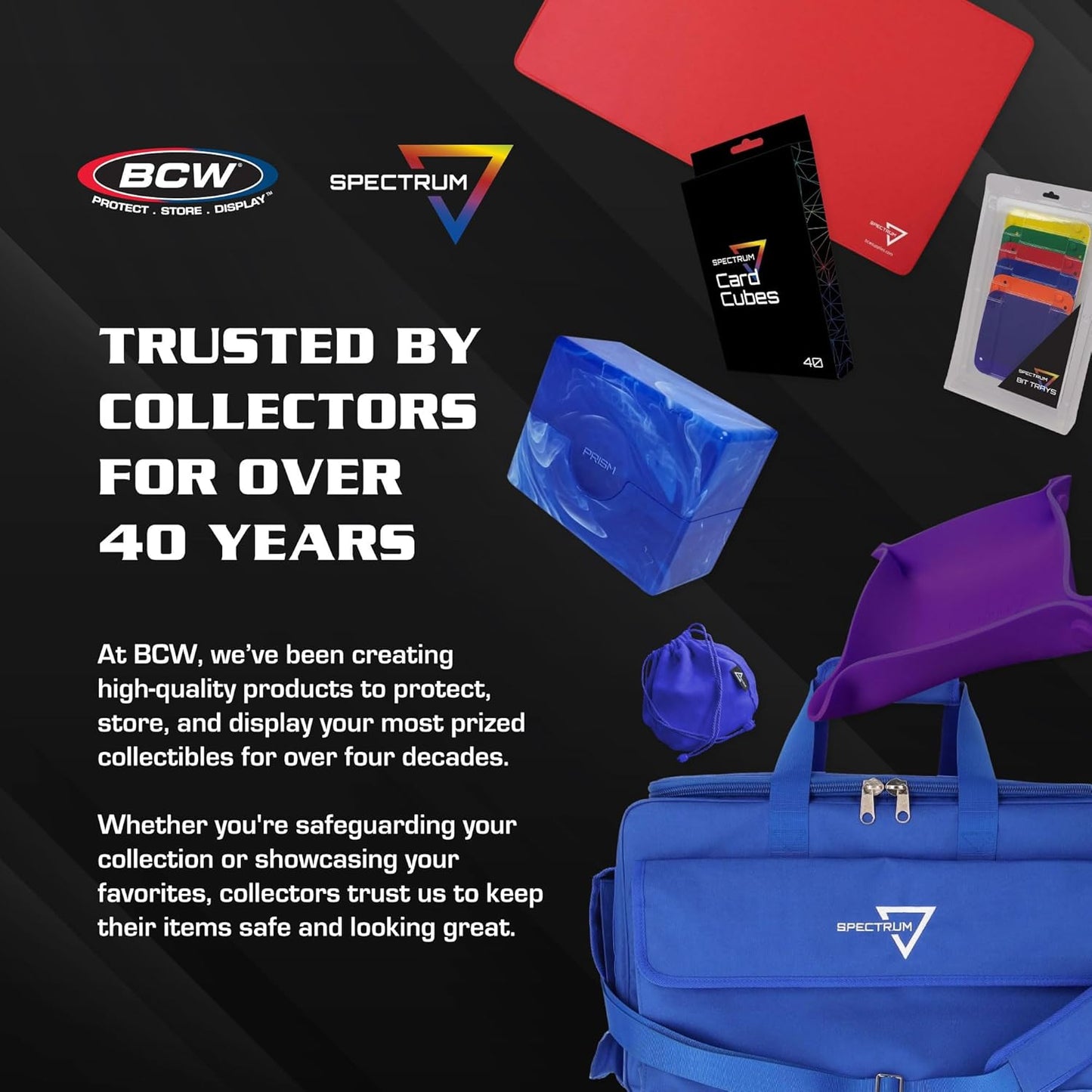 BCW Spectrum Card Cubes | Holds 60 Sleeved Cards | Crystal Clear Acrylic Storage