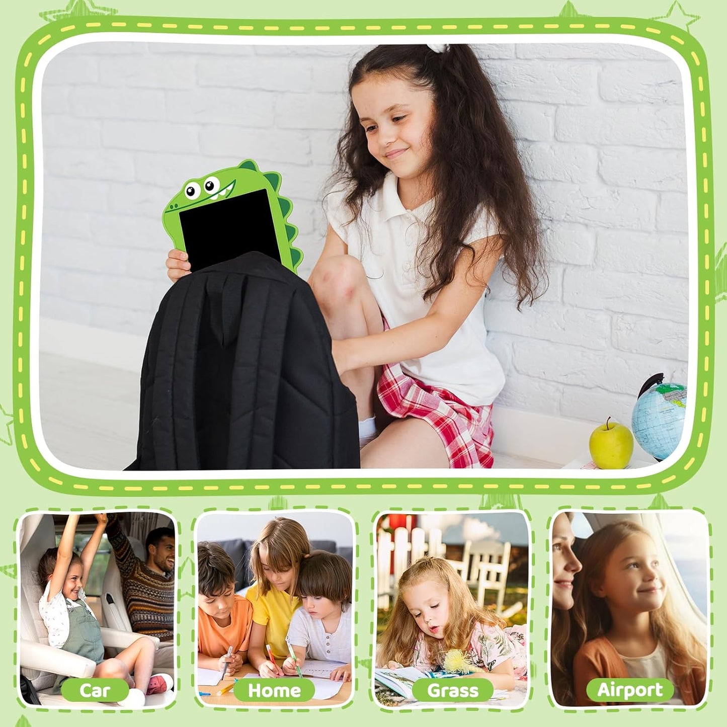 8.5" LCD Dinosaur Writing Tablet for Kids (2 Pack) - Toddler Travel Drawing Pad, Educational Birthday/Christmas Gift for 3-6 Year Old Boys Girls, Mess-Free Eye-Safe Toy