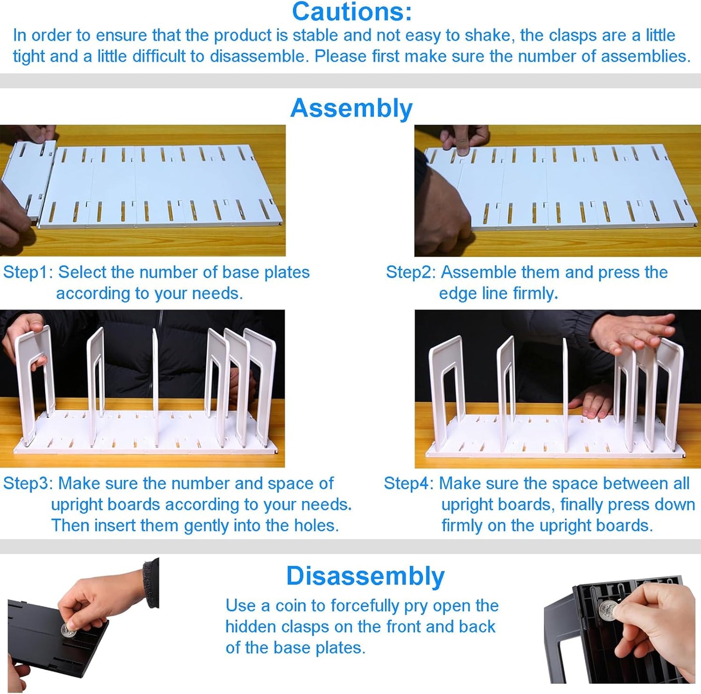 6 Pieces Upright Boards, Accessory Parts of Expandable File Folder Holder, White