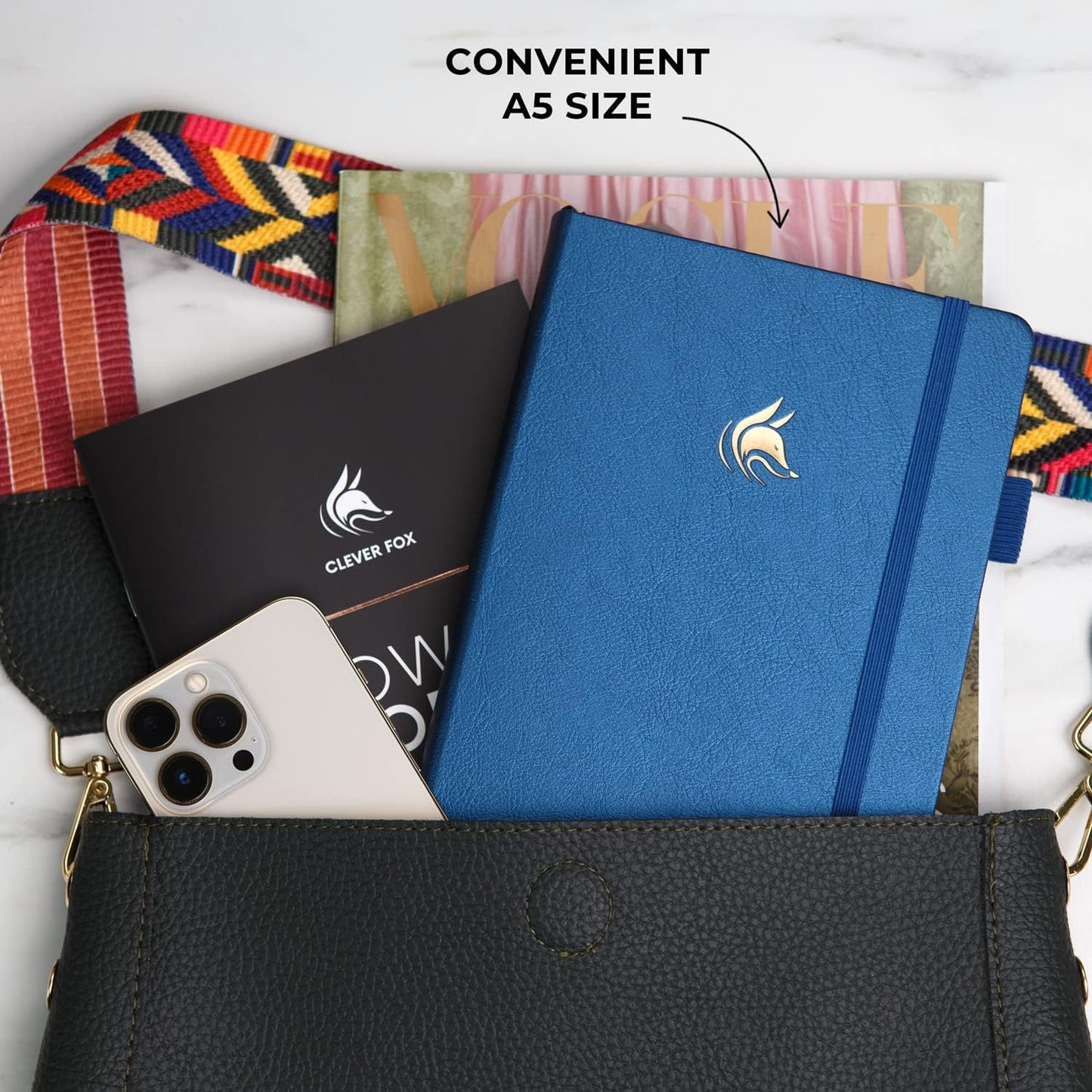 Clever Fox Dated Planner Premium 2025 – Weekly Agenda for Planning & Time Management –Notebook with Habit Tracker & To-do List (Mystic Blue)