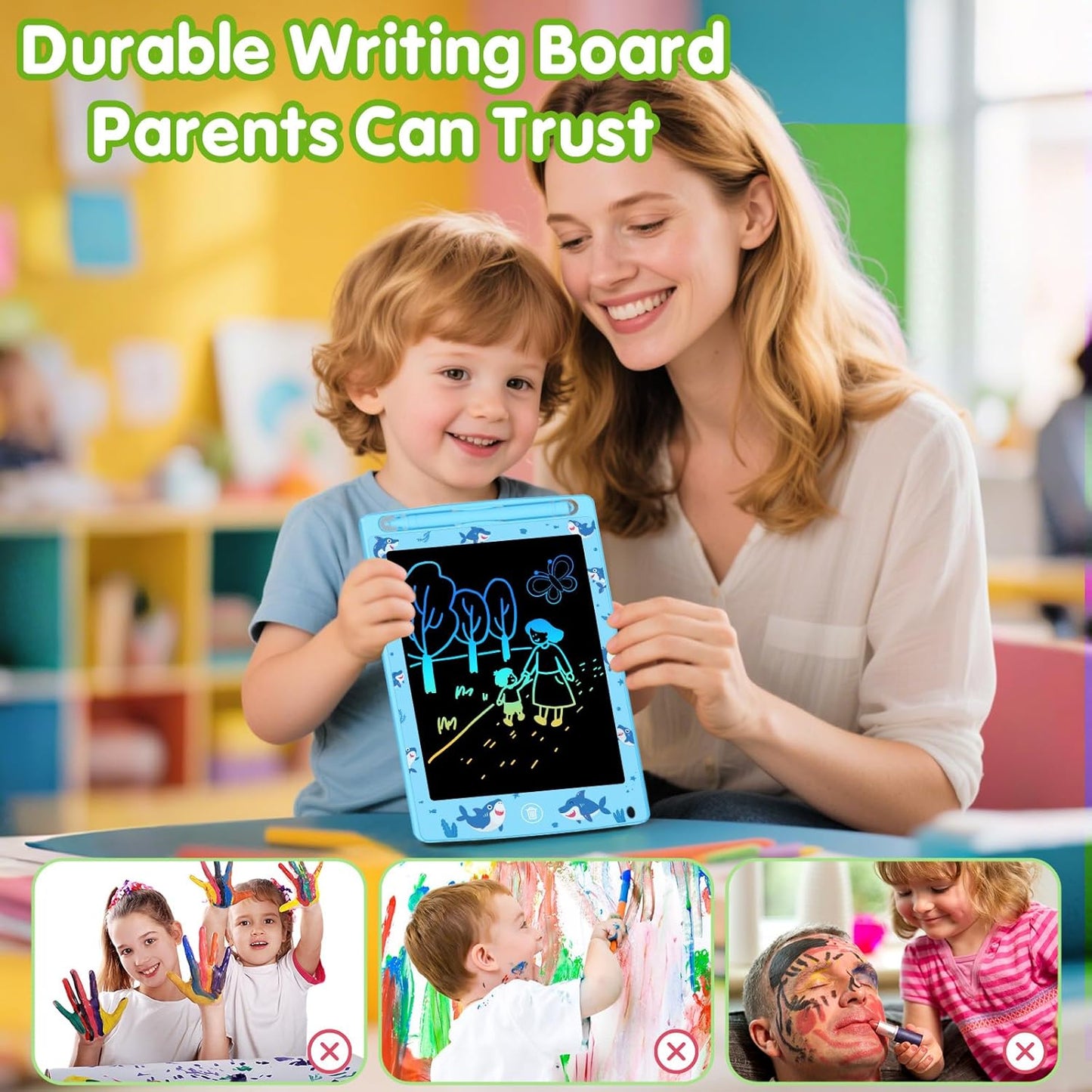 4 Pack LCD Writing Tablet for Kids, 8.5 Inch Colorful Doodle Board Drawing Pad, Educational Learning Travel Toys Birthday Gifts for Boys Girls Age 3 4 5 6 7 8