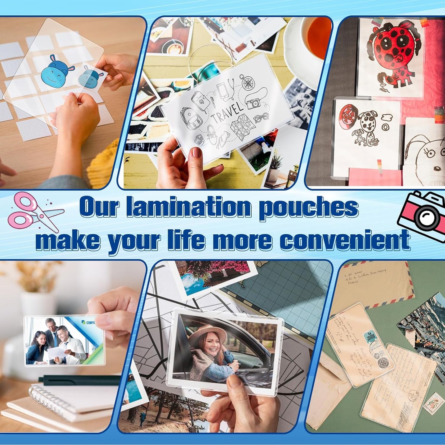 500 Pack 5mil 2.25“x3.75" Thermal Laminating Pouches Badge Laminate Pouches Clear Laminated Luggage Tags Printable Laminator Pouches for Business Permits Cards (100, 3"x5"-5mil)