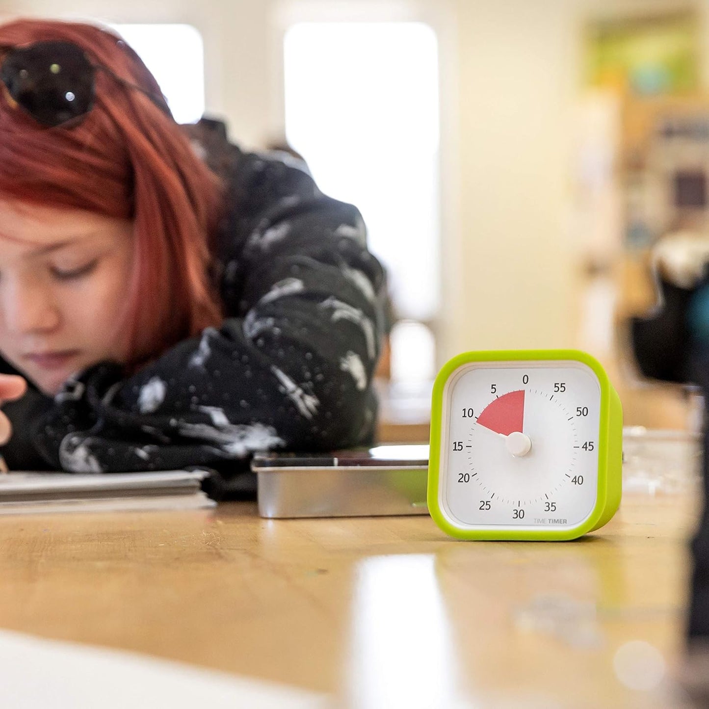 TIME TIMER 60 Minute MOD Education Edition — Visual Timer for Kids Classroom Learning, Elementary Teachers Desk Clock, Homeschool Study Tool and Office Meetings with Silent Operation (Lime Green)