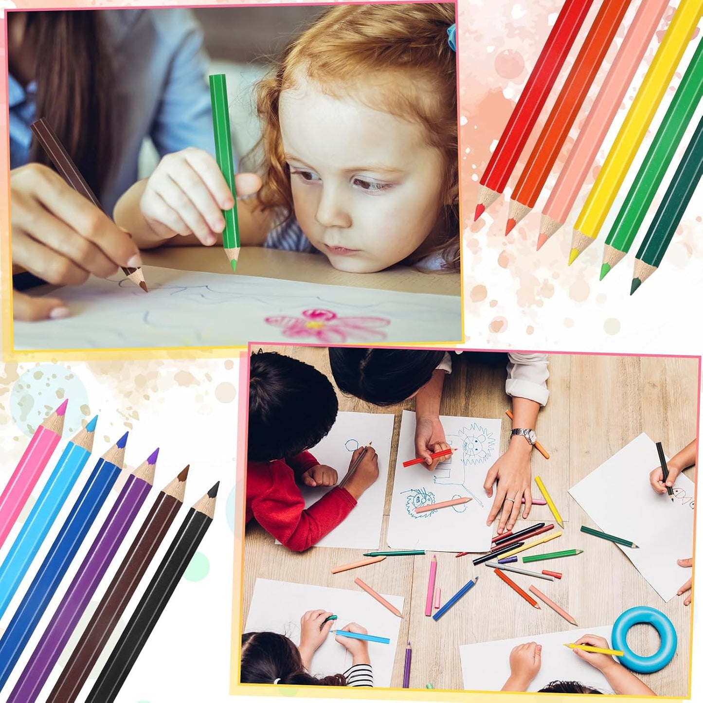 288 Pcs / 24 Boxes Mini Drawing Class Colored Pencils Bulk for Kid 3.5 Inch Back to School Supplies Portable Short Fat Per Set 12 Different Color with Sharpener Eraser Coloring Pencils