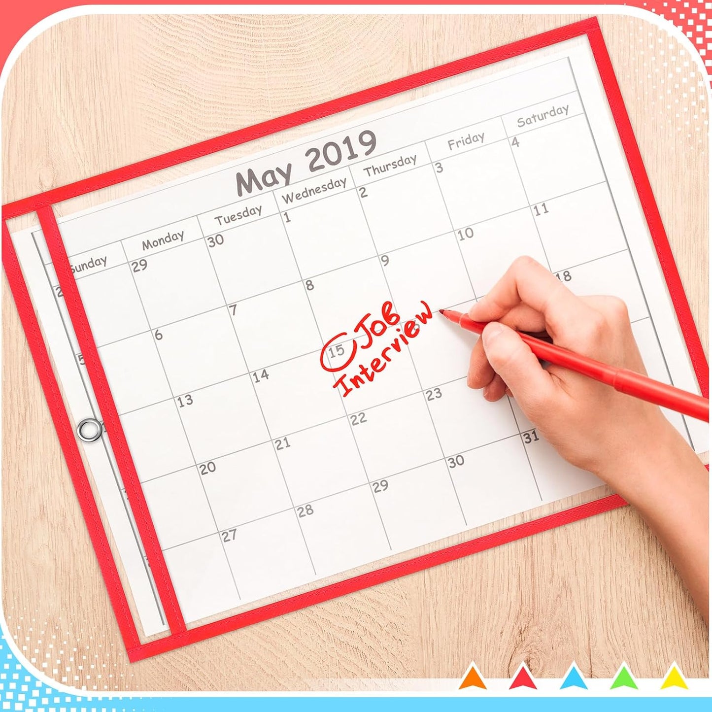 PerKoop 100 Pcs Oversized Clear Dry Erase Pockets Sleeves Bulk 10 x 14 Inch Erasable Ticket Holder Waterproof Sheet Protector Reusable Plastic Sleeves Document Holder for Classroom School Organization