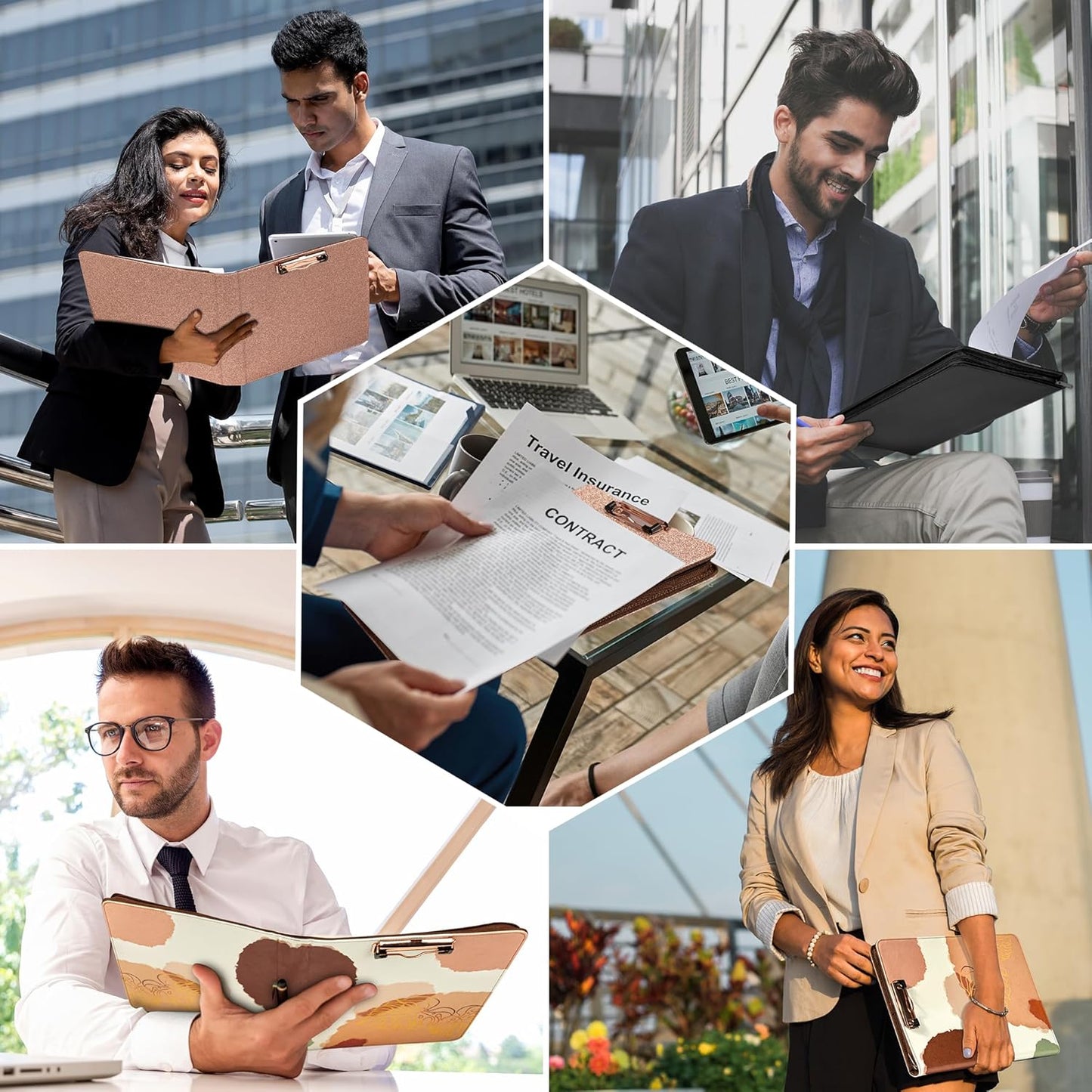 Leather Clipboard with Storage, Zippered Padfolio Portfolio Organizer, 3 Ring Binder 1 Inch, Notepad, Tablet Sleeve, 5 Dividers with Pocket, Stickets for Office, Nurses, Students, Teachers Green