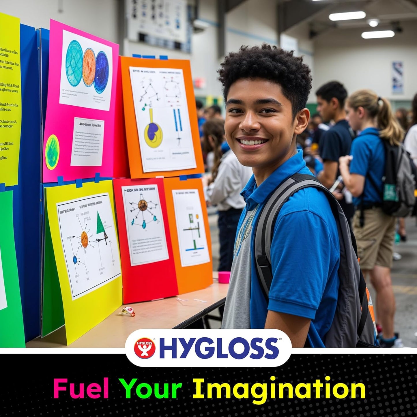 Hygloss Large Poster Board 22x28 - 100 Assorted Neon Color Poster Boards Bulk Pack - 10 Pt. Thickness Colored Poster Board Paper for Projects, Signs, Displays, Crafts - Posterboard Multipack 22" x 28"