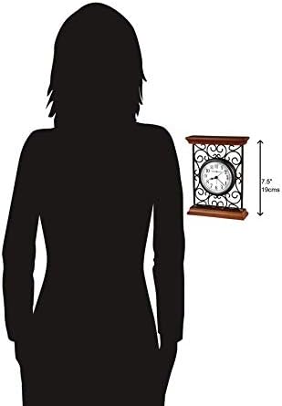 Howard Miller Mildred Table Clock - Vintage Analog Desk Alarm Clock with Quartz Movement - Battery Operated, Quartz Movement, Arabic Numerals - Wooden Tabletop Accent for Classic and Modern Decor