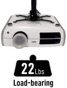 Projector Mount, 42.5 inch to 59 inch Adjustable Height ,Universal Full Motion Ceiling Bracket 22lb Max Weight and Extendable Arms Tilt Rotating Swivel Mount for Home and Office Projector Black