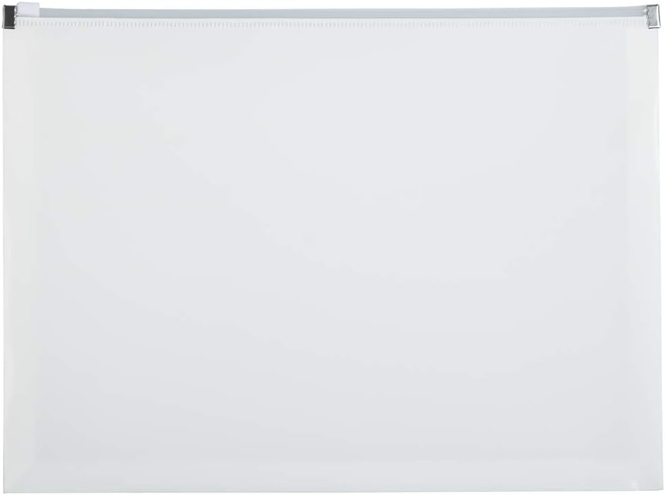 JAM PAPER Plastic Envelopes with Zip Closure - Letter Booklet - 9 3/4 x 13 - White - 12/Pack