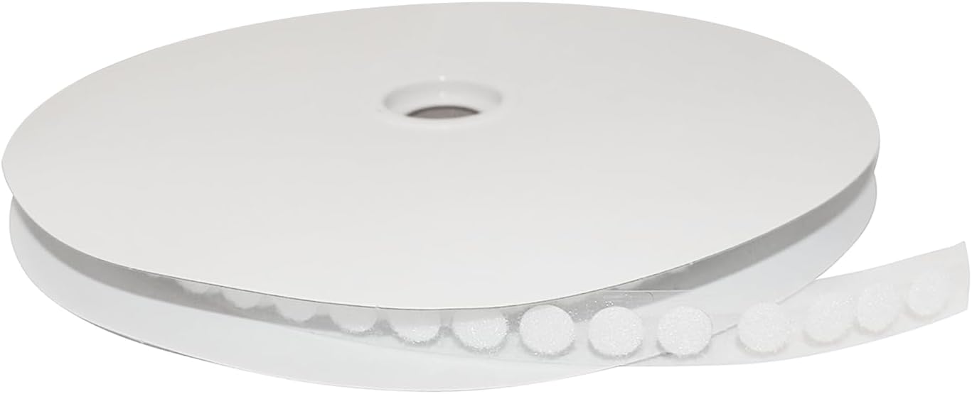 1/2-inch Diameter Hook and Loop Self-Adhesive Dots, 1440 per roll/Loop-Side Only (White)