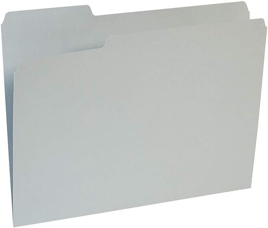 Staples 508895 Colored File Folders w/Reinforced Tabs Letter 3 Tab Gray 100/Box