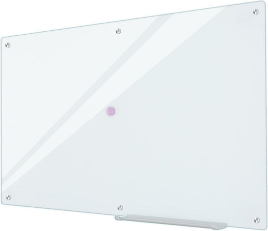 Glass Whiteboard 6'x 4', Magnetic Dry Erase Board, Large Framless Glass White Board for Wall Office School Home