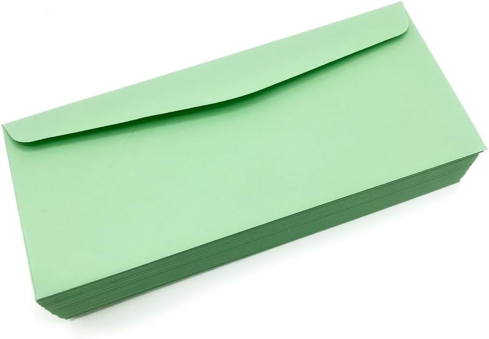 Limited Papers (TM) No. 10 Regular Standard Mailing Envelope - Pastel - Soft - 24 Pound (4.8 inch x 9.5 inch) - Announcement, Invoices, Checks, Letters, Contracts, Business Envelopes (Green, 100)