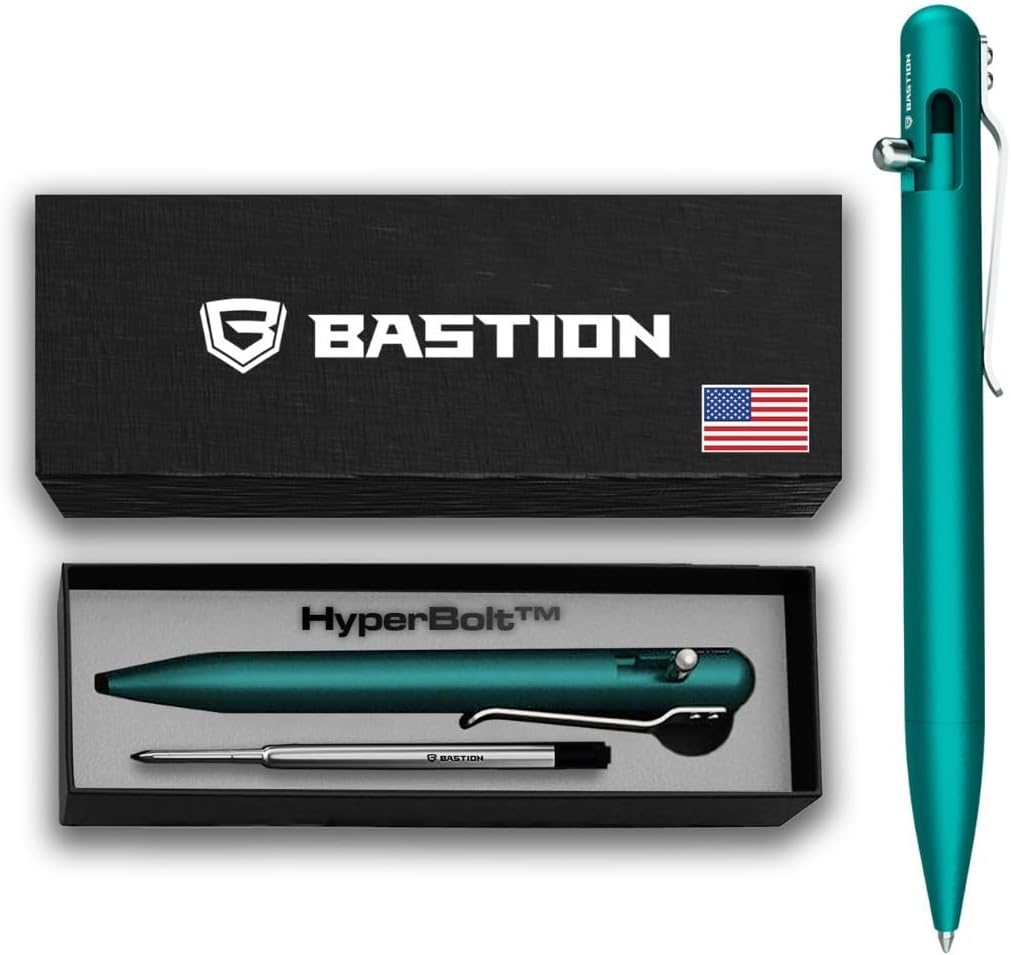 BASTION® Luxury Bolt Action Pen, Durable Professional Ballpoint Pen with Fine Tip, EDC Pen, Ink Refillable Pen for Birthday Gift, Travel Pen for School and Work