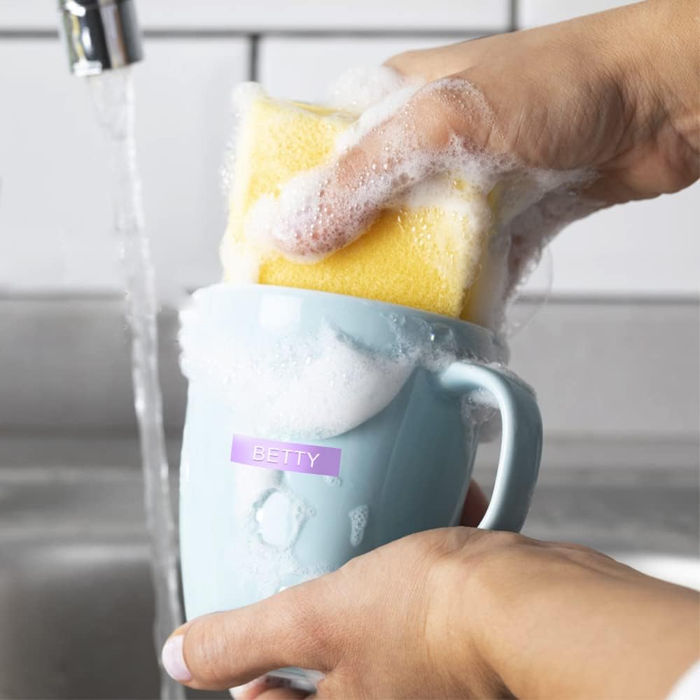 Pristar Plastic 3D Embossing Label Tape Self-Adhesive Compatible for Dymo Label Makers Organizer Xpress Pro, Office Mate II, 3/8 in X 9.8 Ft, Macaroon Color Yellow/Blue/Green/Pink/Purple, 10-Pack