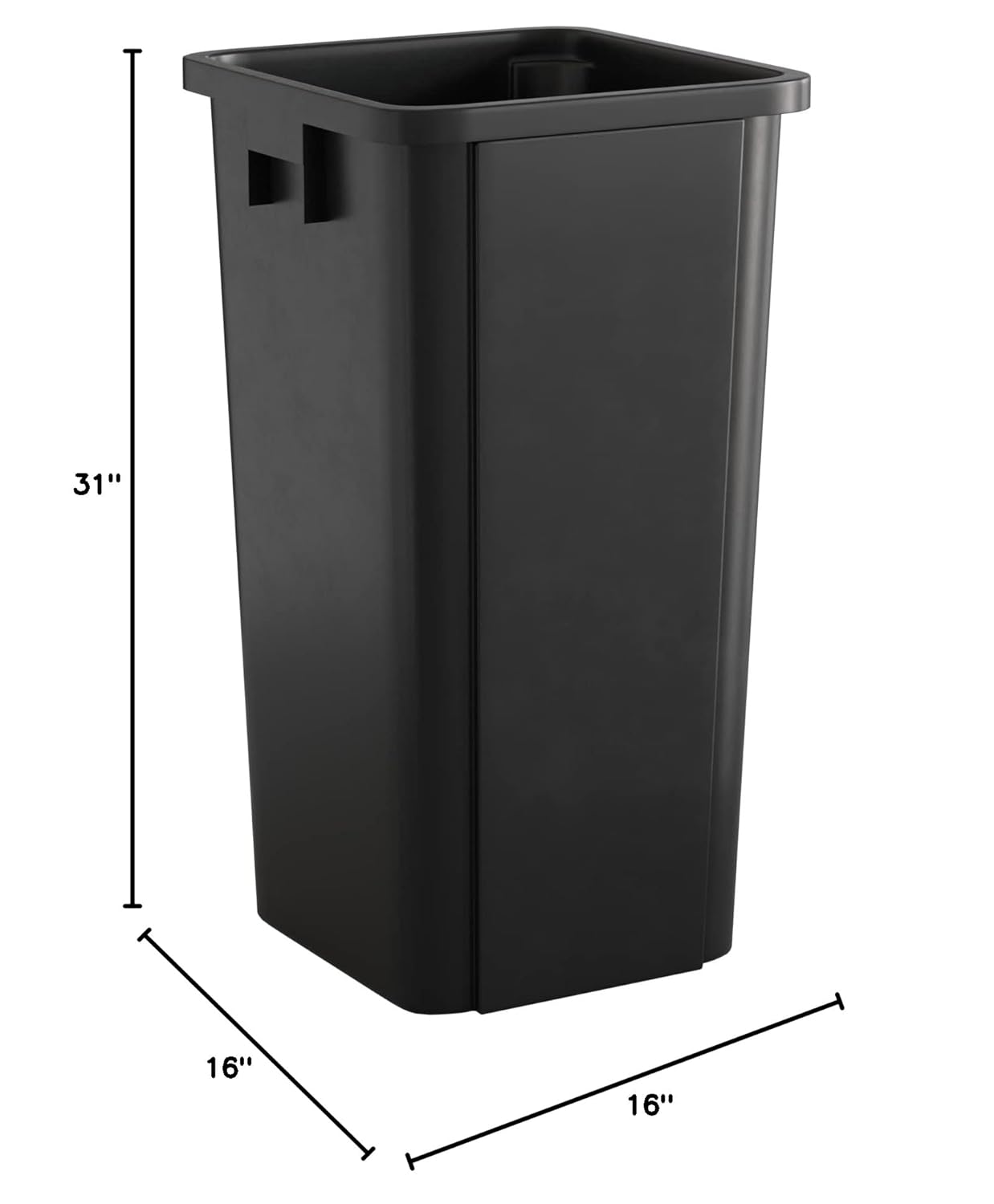 23 Gallon Black Square Commercial Trash Can