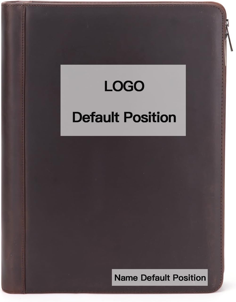 Personalized Genuine Leather Portfolio for Women and Men, Custom Engraved 8.5 x 11 Legal Padfolio, Zippered Notebook Laptop Organizer, Business Executive Folio for Work, Dark Brown
