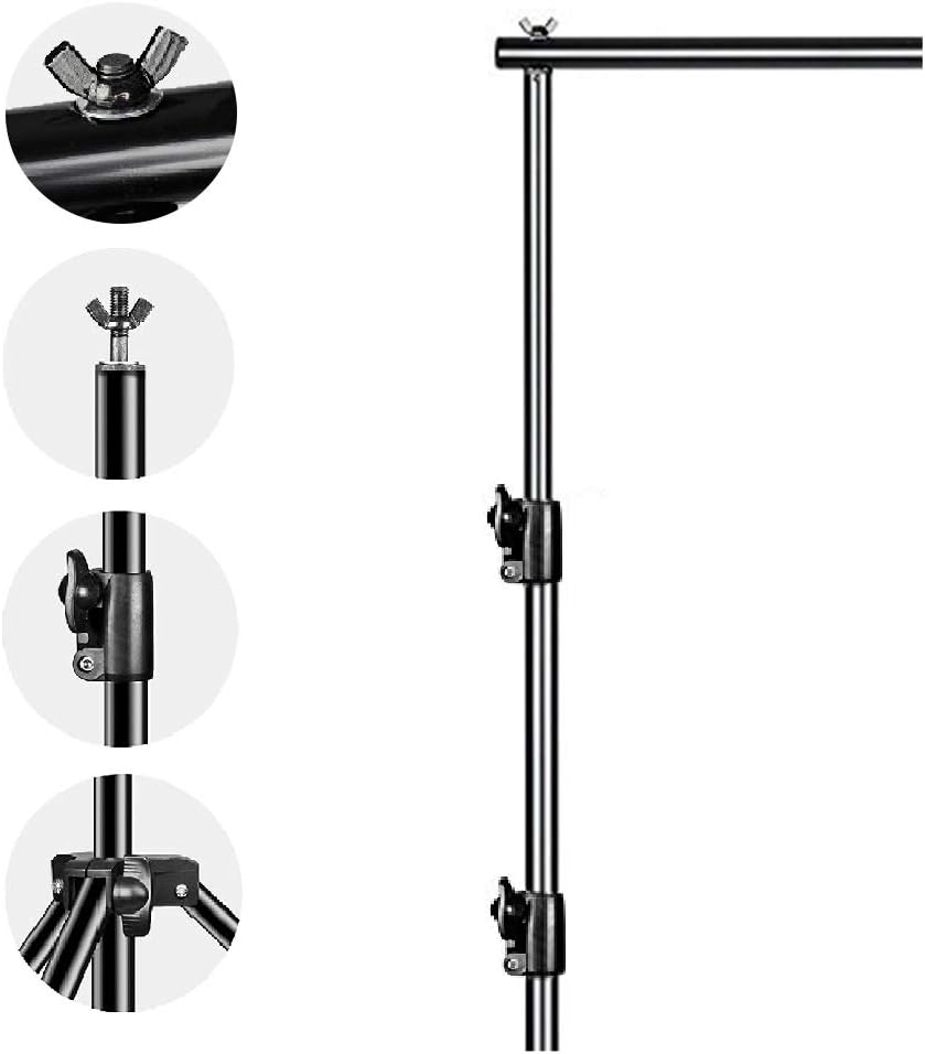 SLOW DOLPHIN Photo Video Studio 10ft (W) x 9.2ft (H) Heavy Duty Adjustable Photography Backdrop Stand Background Support System Kit with Carry Bag